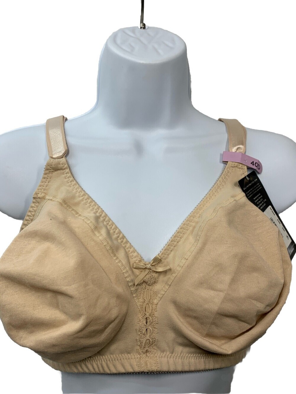 36DD Bali Cotton Double Support® Women's Wirefree Bra DF3036 Beige - Size 40D